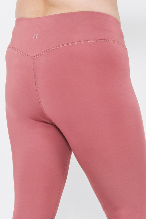 Curve Focus 7/8 High Waisted Sports Leggings--Dusty Pink