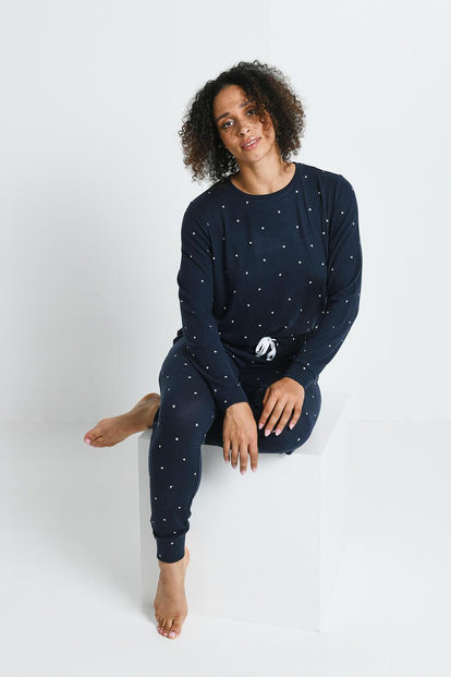 Super Soft Pyjama Set - Navy Hearts