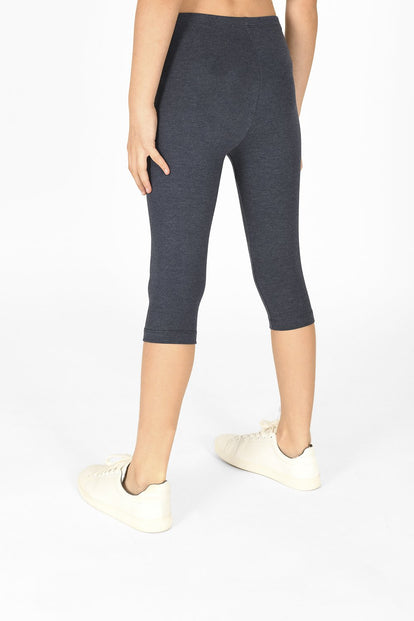 Everyday Cropped Childrens Leggings - Infinity Blue Marl