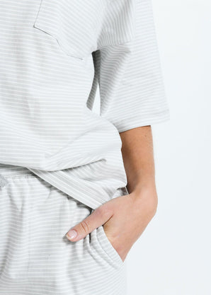 Brushed Cotton Pyjama Set - Light Grey