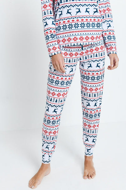 Soft Touch Pyjama Set--White Christmas Print