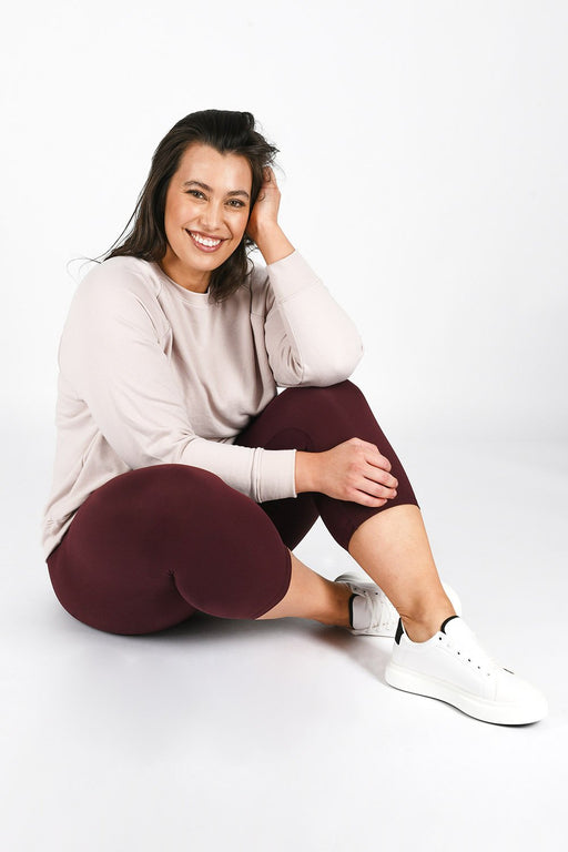 Curve Revitalise Cropped High Waisted Leggings--Winter Berry