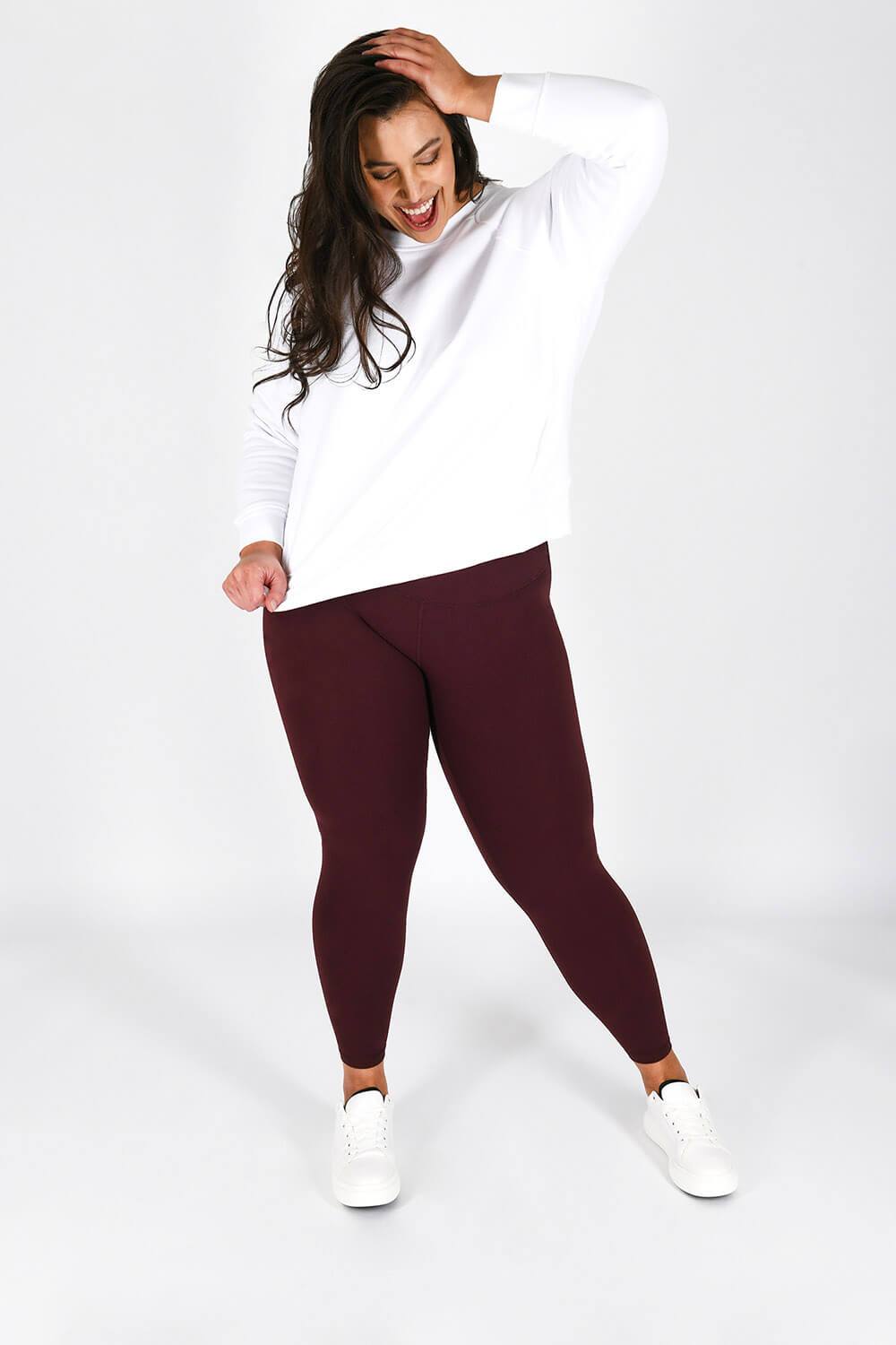 Wine Burgundy Plus Size Leggings  Plus size leggings, Plus size, Leggings