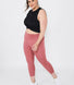 Curve Focus Cropped High Waisted Sports Leggings - Dusty Pink