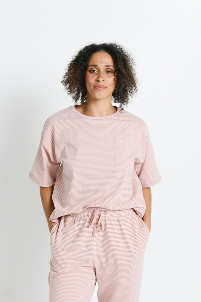 Brushed Cotton Pyjama Set--Dusty Pink