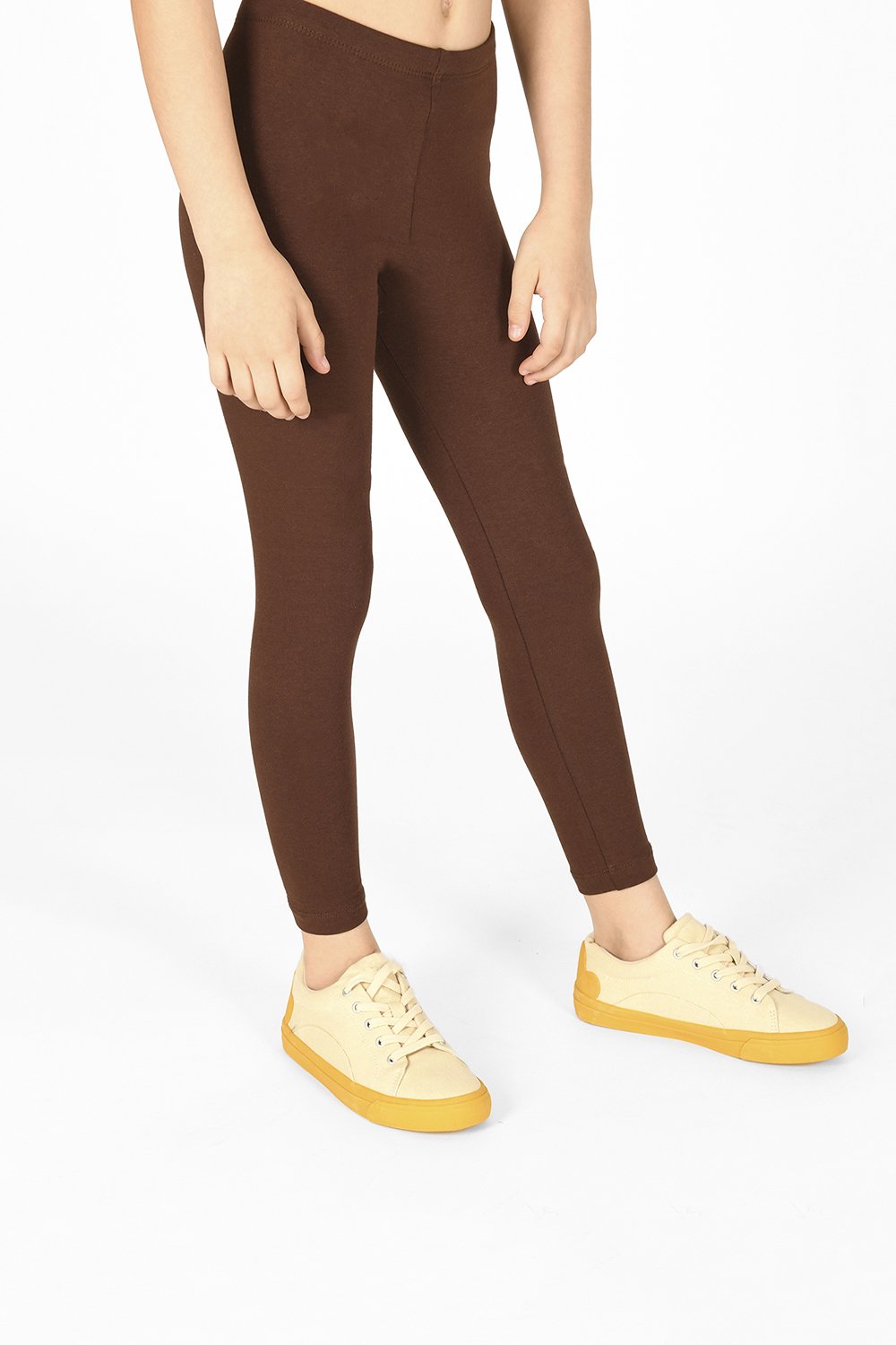 Chocolate Brown Classic Cropped Childrens Leggings | LOVALL