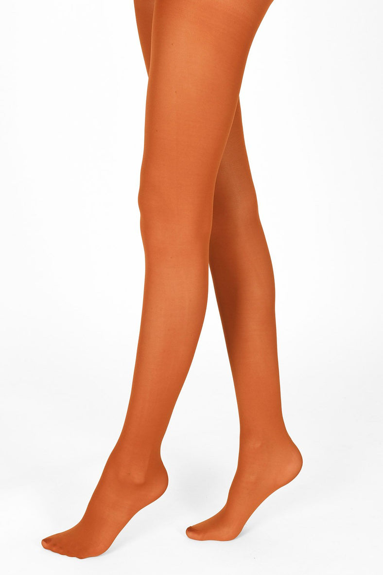 Women's Opaque Plus Size Tights 60 Denier Nylons - 1 Pairs (Color: Orange, Size: 0)