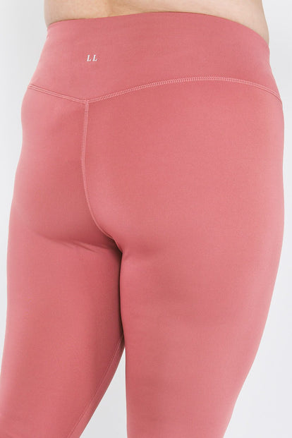 Curve Focus High Waisted Sports Leggings - Dusty Pink