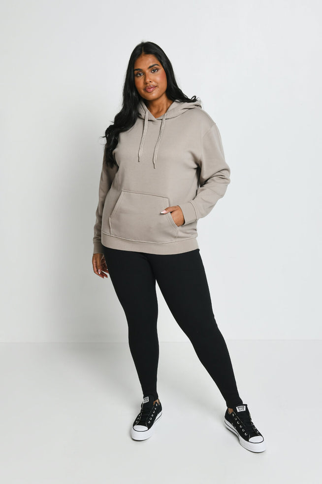 Curve Everyday Pullover Hoodie--Oatmeal Beige