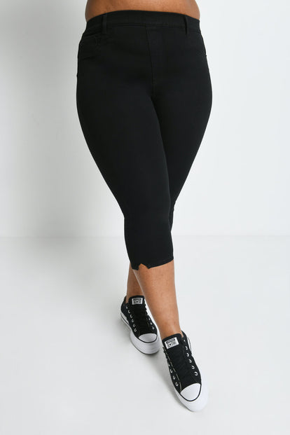 Plus Size Black Cropped Jeggings