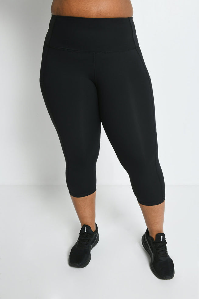 ZELOS CURVY CROPPED Capri Leggings Womens Plus Size 4X Activewear Yoga  BLACK $15.99 - PicClick