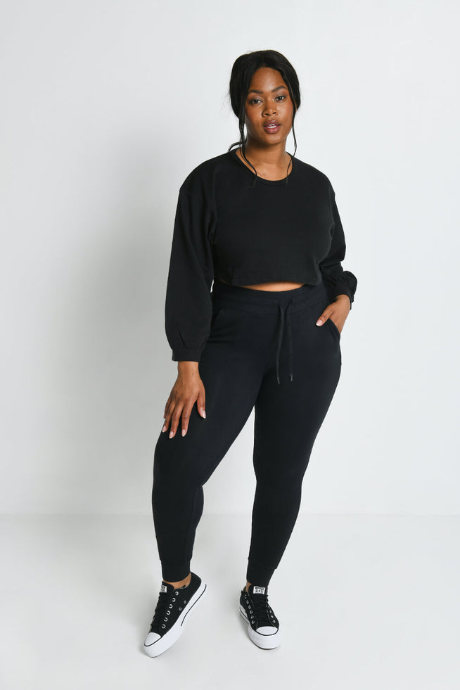 Women's Black Plus Chicago Oversized Joggers