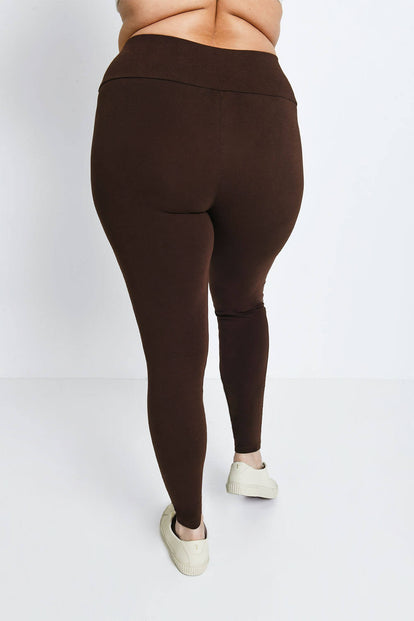 WOMAN WITHIN LEGGINGS Stretch Pants Plus SIZE 24 W Chocolate Brown