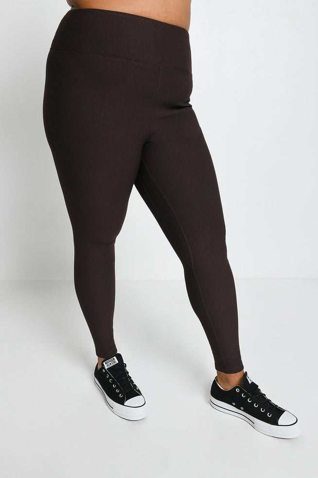 Curve Winter Everyday High Waisted Leggings--Espresso Brown