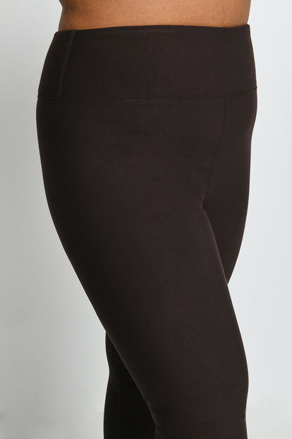Plus Size Espresso Brown Winter Everyday High Waisted Leggings