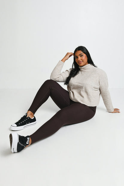 Curve Winter Everyday High Waisted Leggings - Espresso Brown