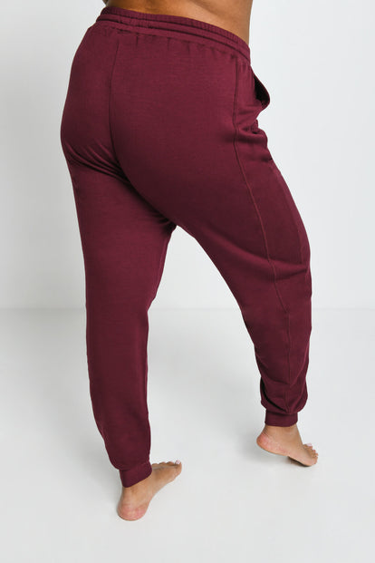 Curve Luxe Lounge Jogger - Dark Cherry