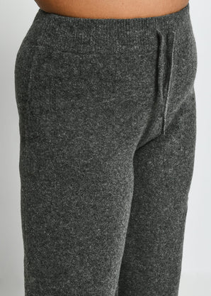 Curve Knit Wide Leg Lounge Trousers - Grey