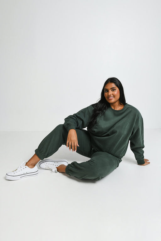 Curve Everyday Comfy Sweatshirt--Forest Green