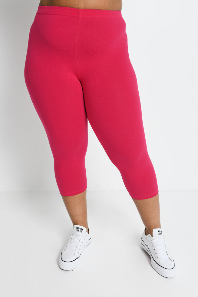 Curve Everyday Cropped Leggings - Intense Pink