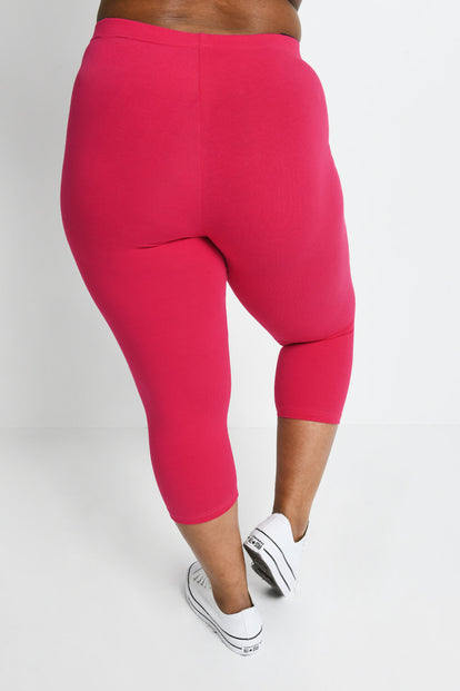 Curve Everyday Cropped Leggings - Intense Pink