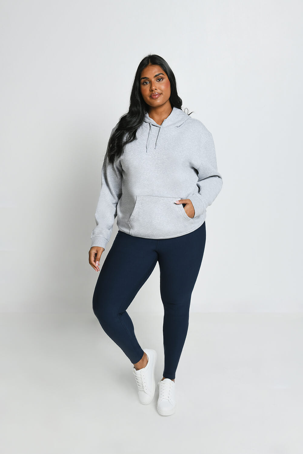 Curve Everyday Pullover Hoodie Light Grey Marl