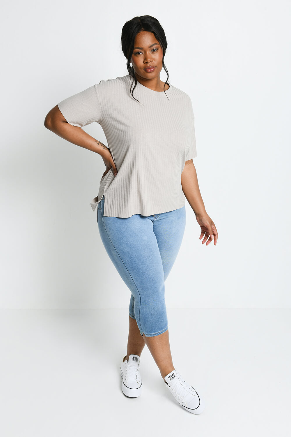 Plus Size Black Cropped Jeggings