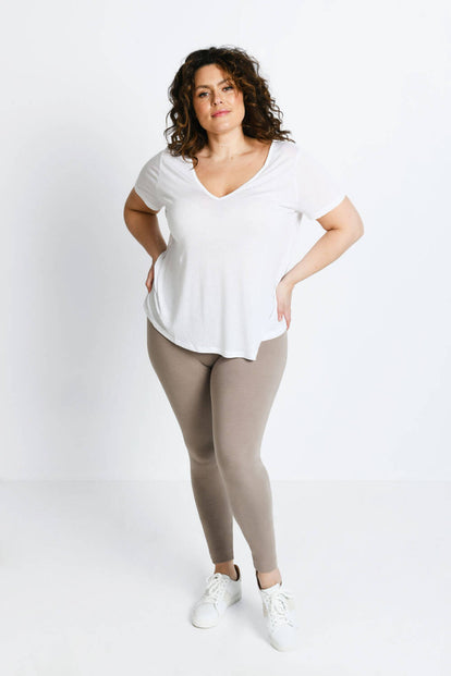 Women's Plus Size Super Soft Midi-rise Printed Leggings Gray One