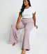 Curve Knit Wide Leg Lounge Trousers - Pink