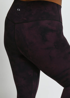 Curve Revitalise 7/8 High Waisted Leggings - Dark Cherry Tie Dye