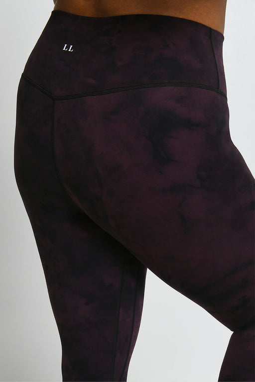 Curve Revitalise 7/8 High Waisted Leggings--Dark Cherry Tie Dye