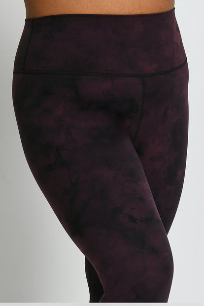 Curve Revitalise High Waisted Leggings - Dark Cherry Tie Dye