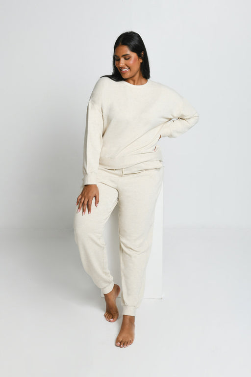 Curve Luxe Lounge Jogger--Vanilla Marl