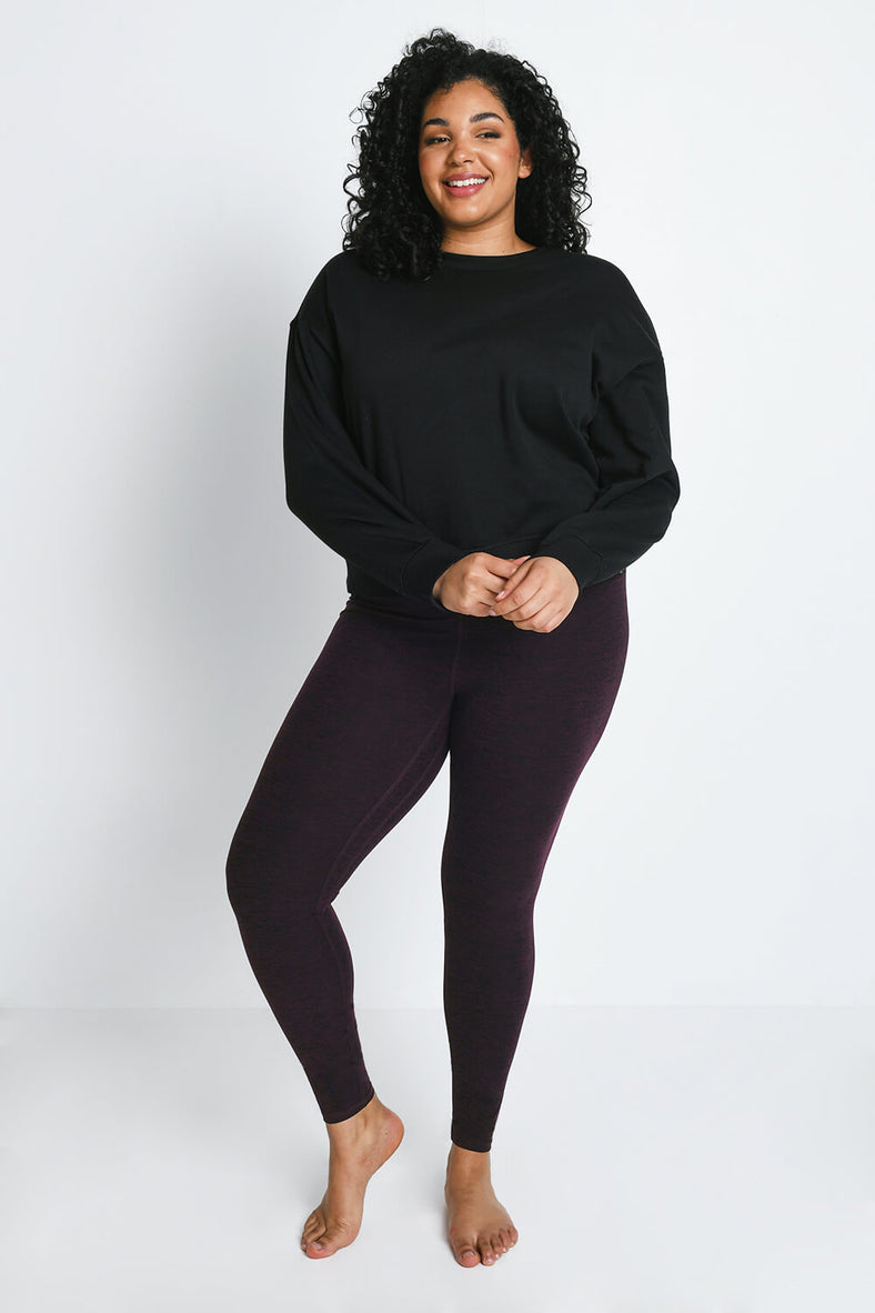 Curve Luxe High Waisted Loungewear Leggings--Winter Berry
