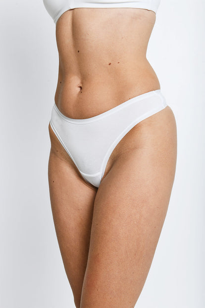 Cotton Thongs 3 Pack - White