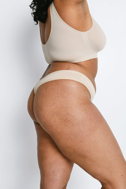 Curve Cotton Thongs 3 Pack - Beige