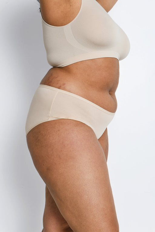 Curve Cotton Midi Knickers 3 Pack--Beige