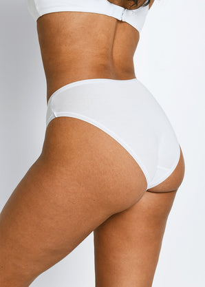Cotton High Leg Knickers 3 Pack - White