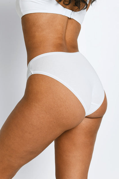 Cotton High Leg Knickers 3 Pack - White