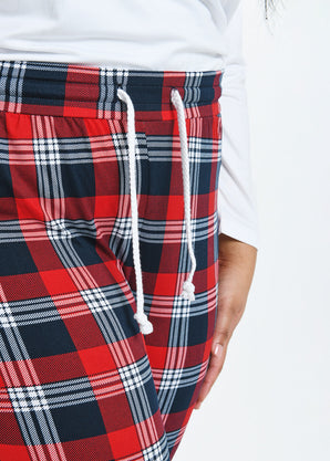 Curve Soft Touch Pyjama Set - Navy & Red Check