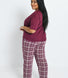 Curve Pure Cotton Pyjama Set - Burgundy Check