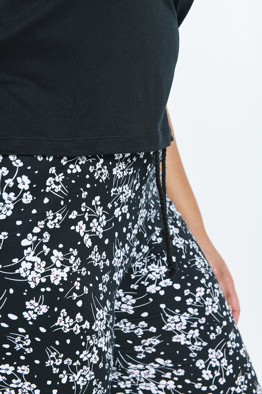 Curve Soft Touch Pyjama Set--Black Floral