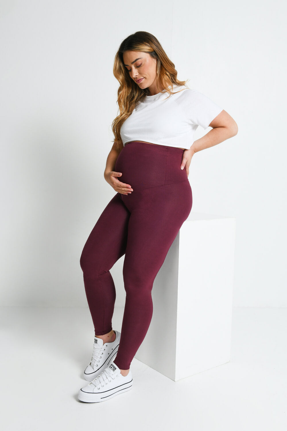 Maternity Full Panel Flare Leggings | Old Navy