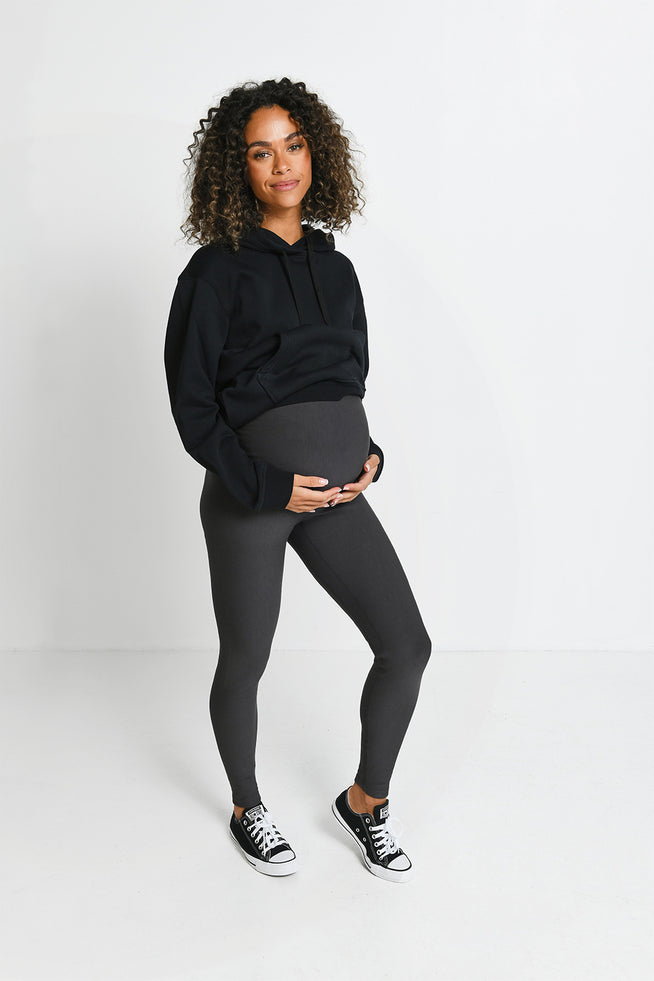Maternity Winter Everyday Leggings--Dark Grey