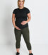 Maternity Focus Cropped Sports Leggings - Olive Green