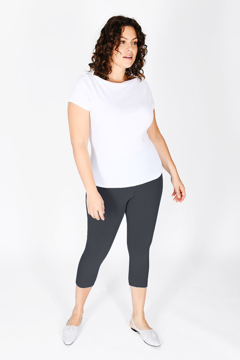 White crop sale leggings plus size