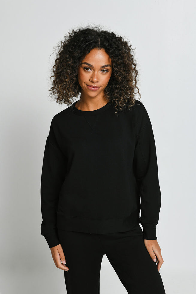 Luxe Lounge Sweatshirt--Black