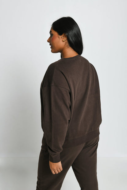 Curve Everyday Comfy Sweatshirt - Espresso Brown