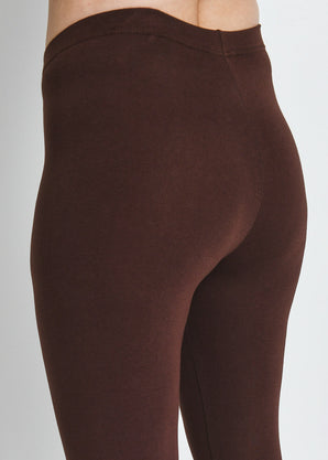 Everyday Cropped Leggings - Chocolate Brown
