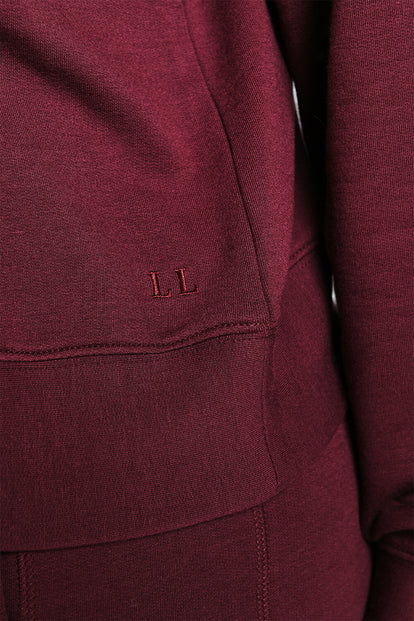 Luxe Lounge Sweatshirt - Dark Cherry